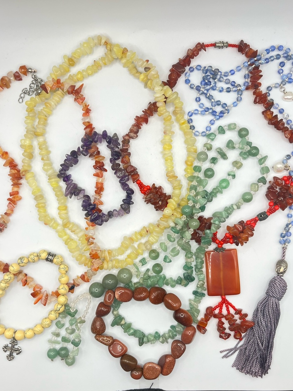 Multi-Color Semi-Precious Beaded Necklaces & Bracelets Lot